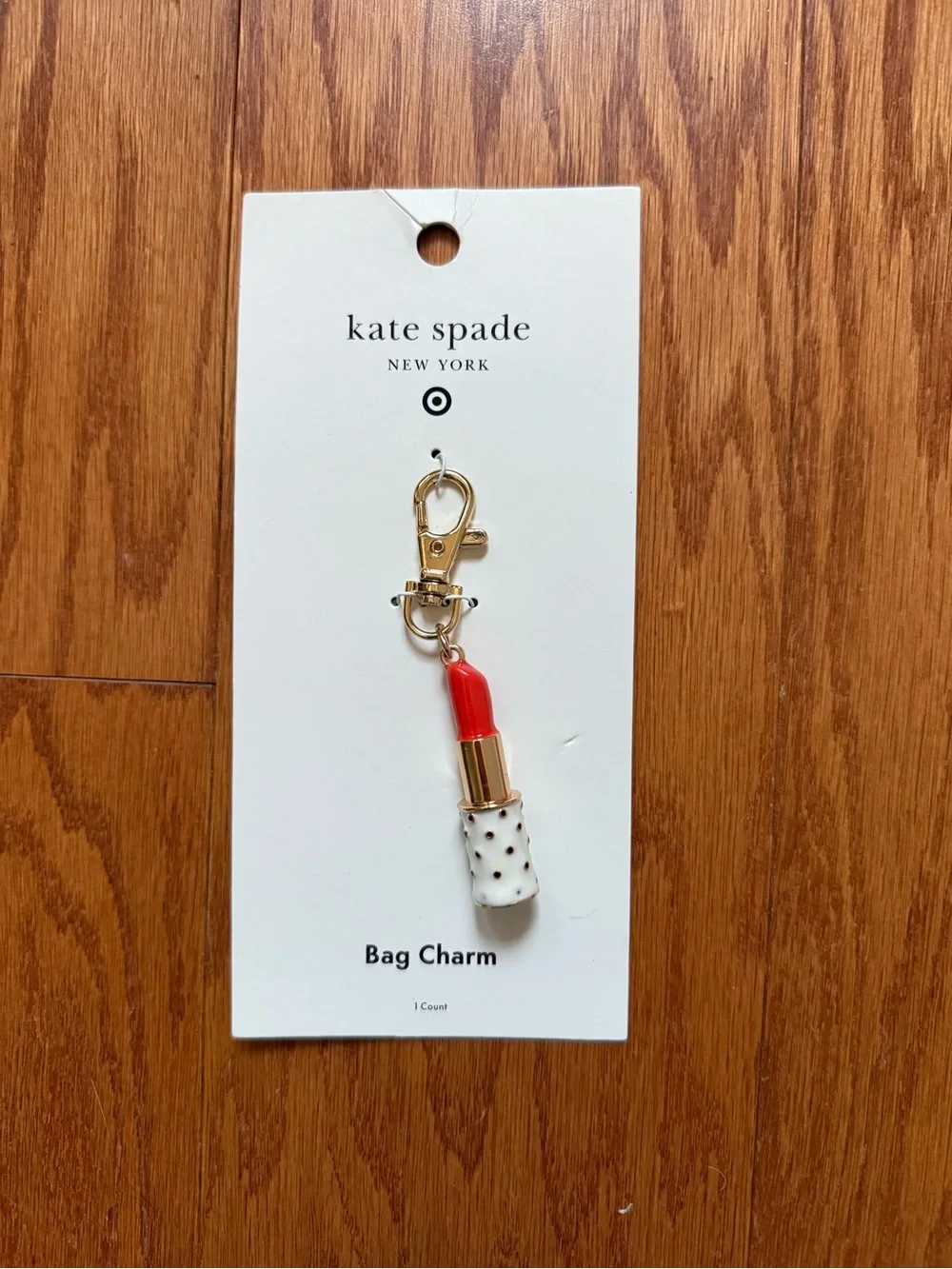 kate spade x target Gold Lipstick Charm